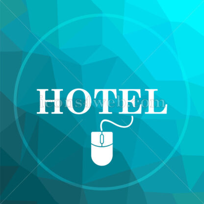 Booking hotel online low poly button. - Website icons