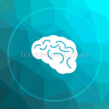 Brain low poly button. - Website icons