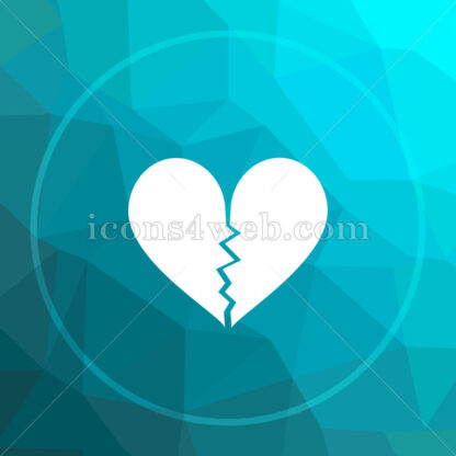 Broken heart low poly button. - Website icons