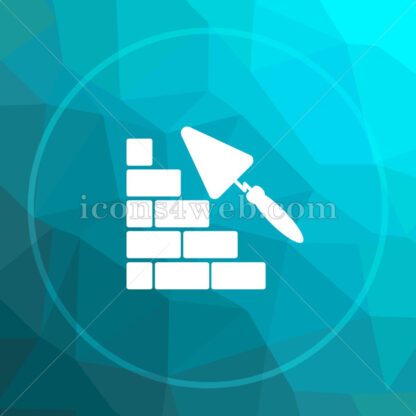 Building wall low poly button. - Website icons