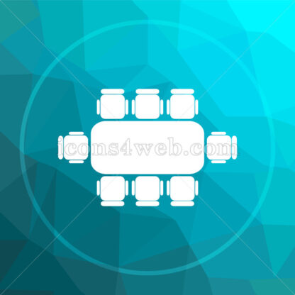 Business meeting table low poly button. - Website icons