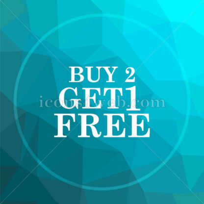 Buy 2 get 1 free offer low poly button. - Website icons