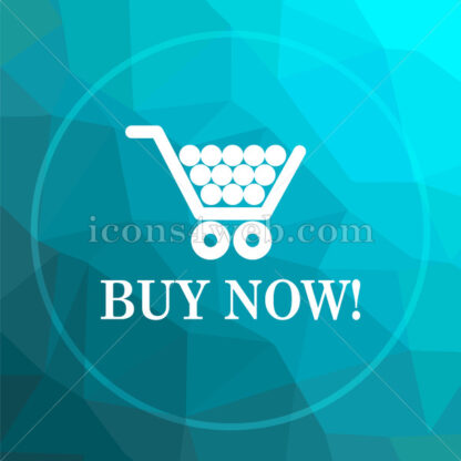 Buy now shopping cart low poly button. - Website icons