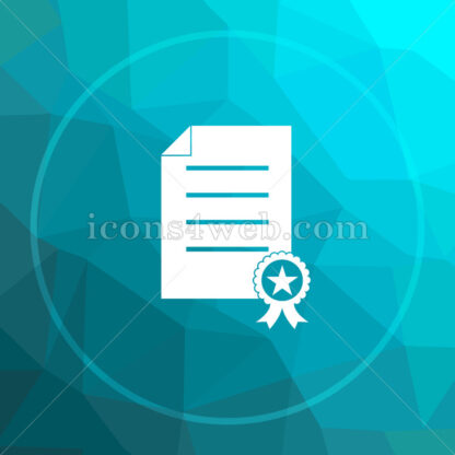 Certificate low poly button. - Website icons