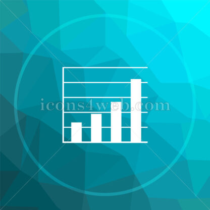 Chart bars low poly button. - Website icons