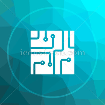 Circuit board low poly button. - Website icons