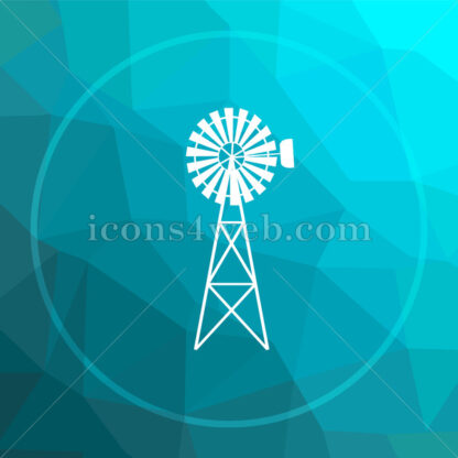 Classic windmill low poly button. - Website icons
