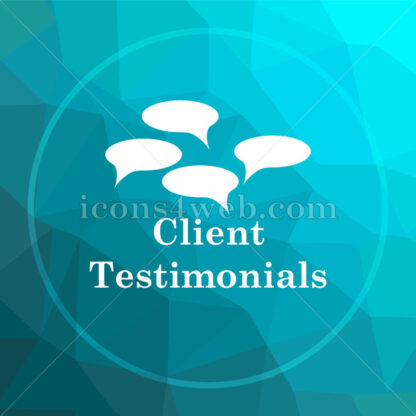 Client testimonials low poly button. - Website icons