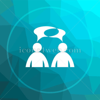 Comments – men with bubbles low poly button. - Website icons