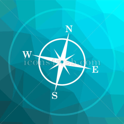 Compass low poly button. - Website icons