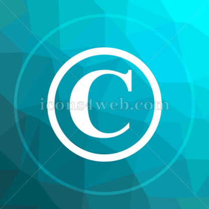 Copyright low poly button. - Website icons