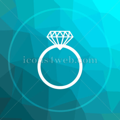 Diamond ring low poly button. - Website icons