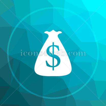 Dollar sack low poly button. - Website icons