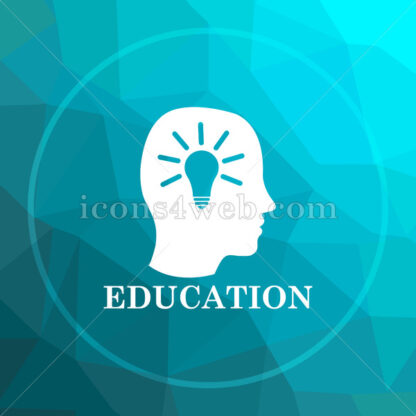 Education low poly button. - Website icons