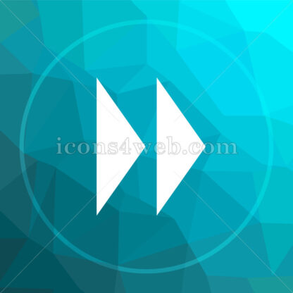 Fast forward sign low poly button. - Website icons