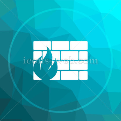 Firewall low poly button. - Website icons