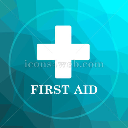 First aid low poly button. - Website icons