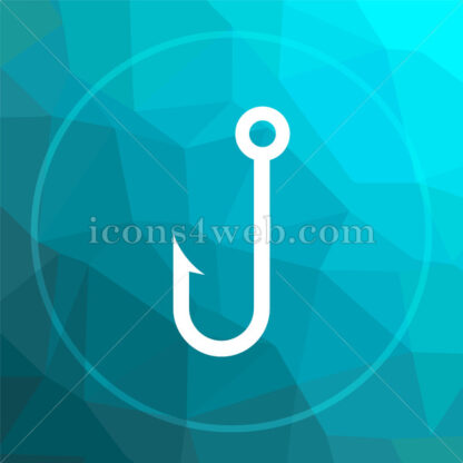 Fish hook low poly button. - Website icons