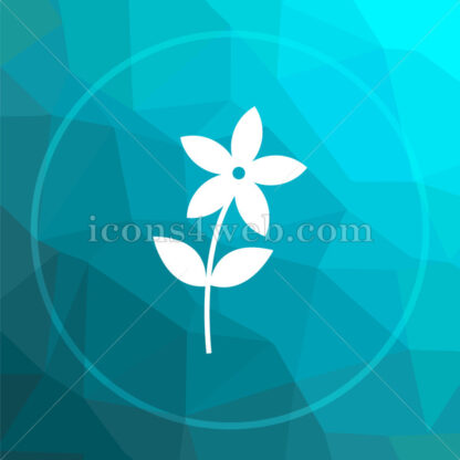 Flower  low poly button. - Website icons