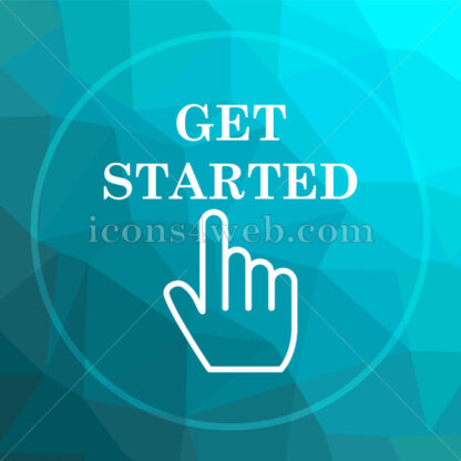 Get started low poly button. - Website icons