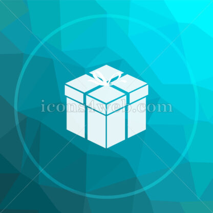 Gift low poly button. - Website icons