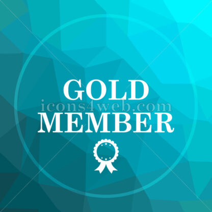 Gold member low poly button. - Website icons
