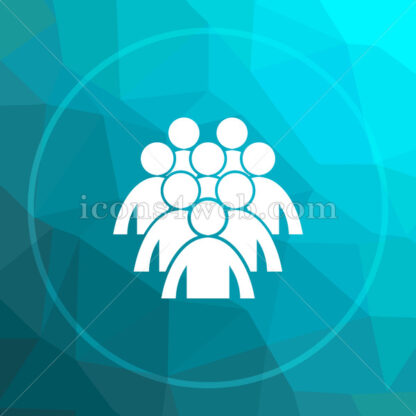 Group of people low poly button. - Website icons