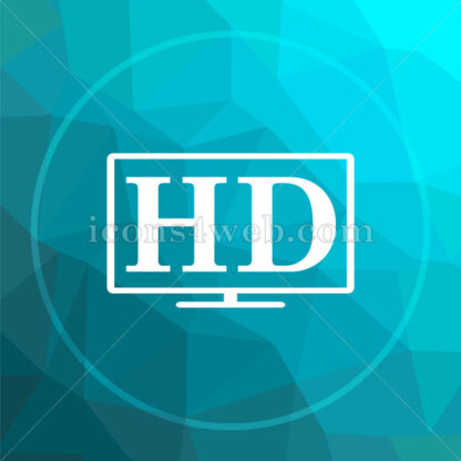 HD TV low poly button. - Website icons