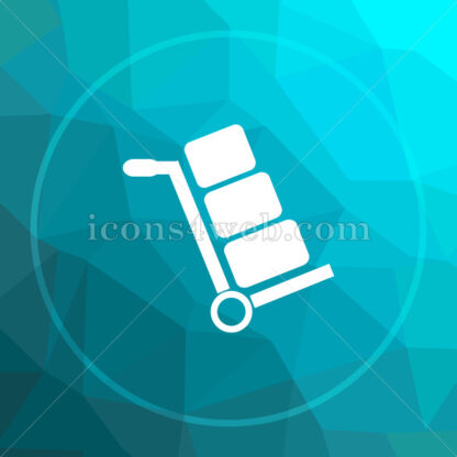 Hand truck low poly button. - Website icons