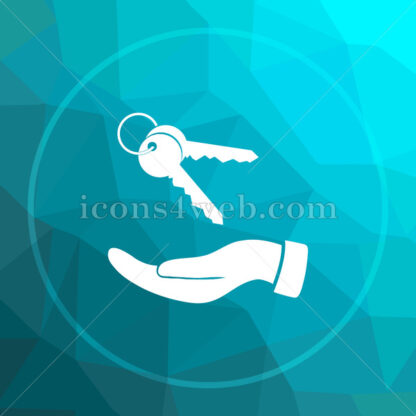 Hand with keys low poly button. - Website icons