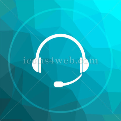 Headphones low poly button. - Website icons