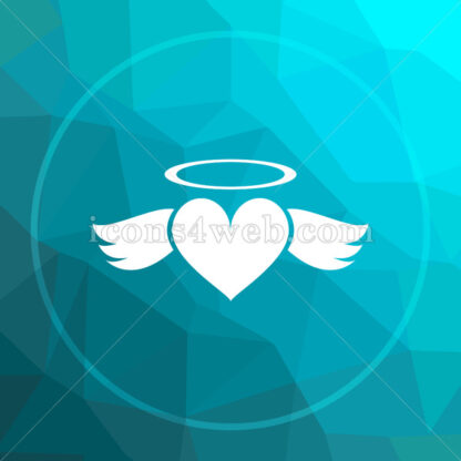 Heart angel low poly button. - Website icons
