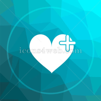 Heart with cross low poly button. - Website icons
