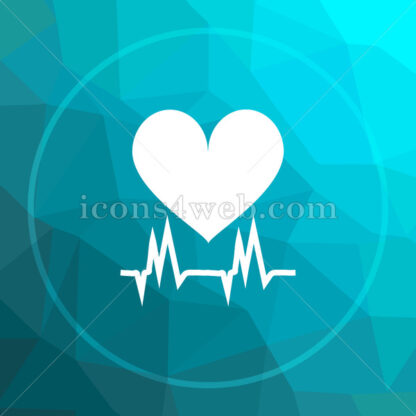 Heartbeat low poly button. - Website icons