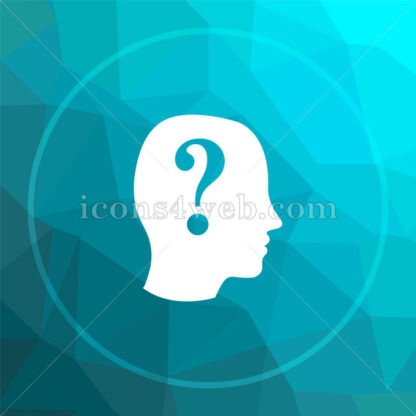Human head with question mark low poly button. - Website icons