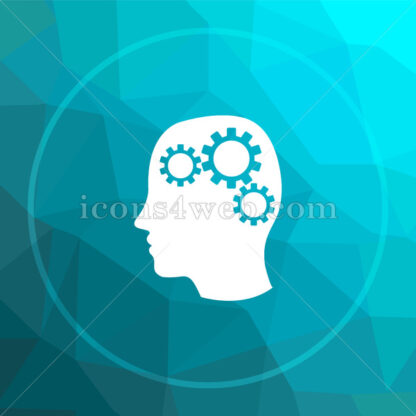 Human intelligence low poly button. - Website icons