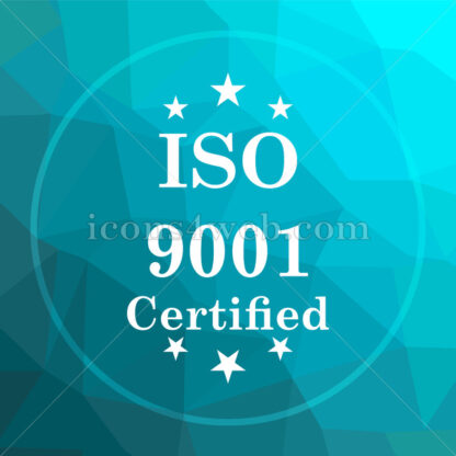 ISO9001 low poly button. - Website icons