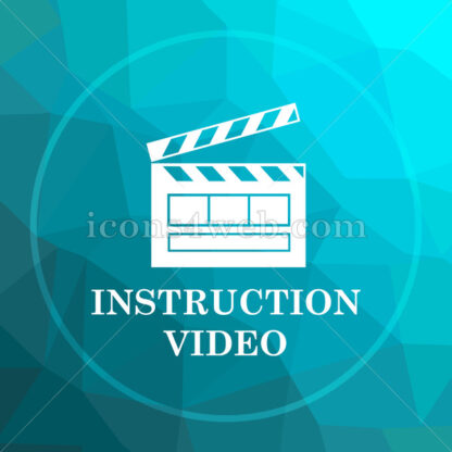 Instruction video low poly button. - Website icons