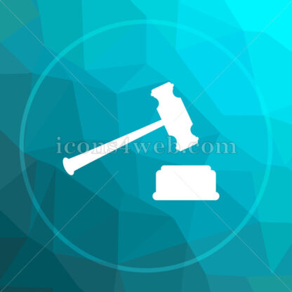 Judge hammer low poly button. - Website icons