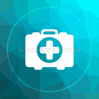 Medical bag low poly button. - Website icons