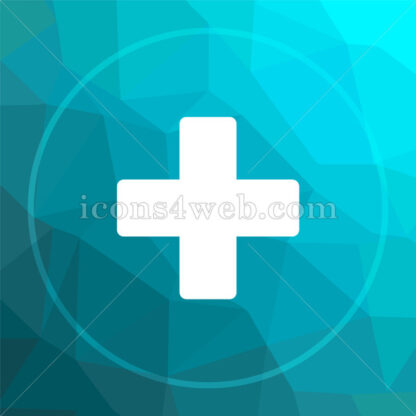 Medical cross low poly button. - Website icons