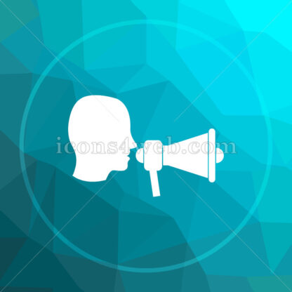 Megaphone low poly button. - Website icons