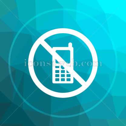 Mobile phone restricted low poly button. - Website icons