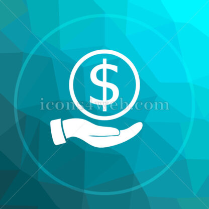 Money in hand low poly button. - Website icons