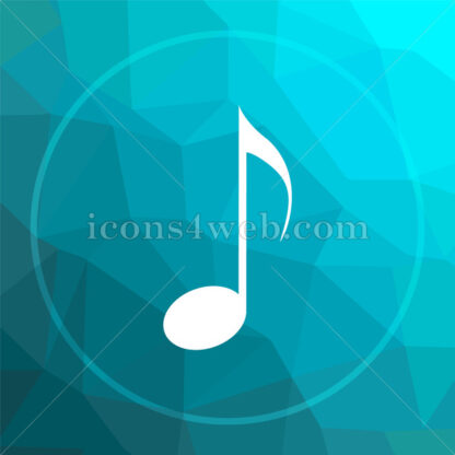 Musical note low poly button. - Website icons