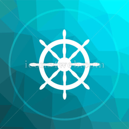 Nautical wheel low poly button. - Website icons