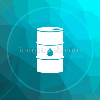 Oil barrel low poly button. - Website icons