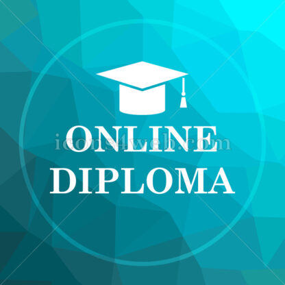 Online diploma low poly button. - Website icons