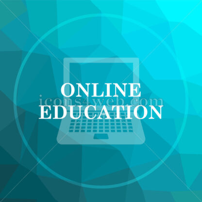 Online education low poly button. - Website icons