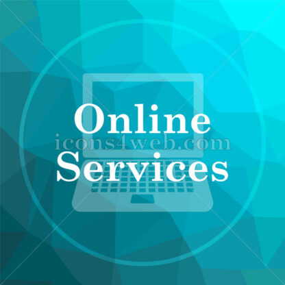 Online services low poly button. - Website icons